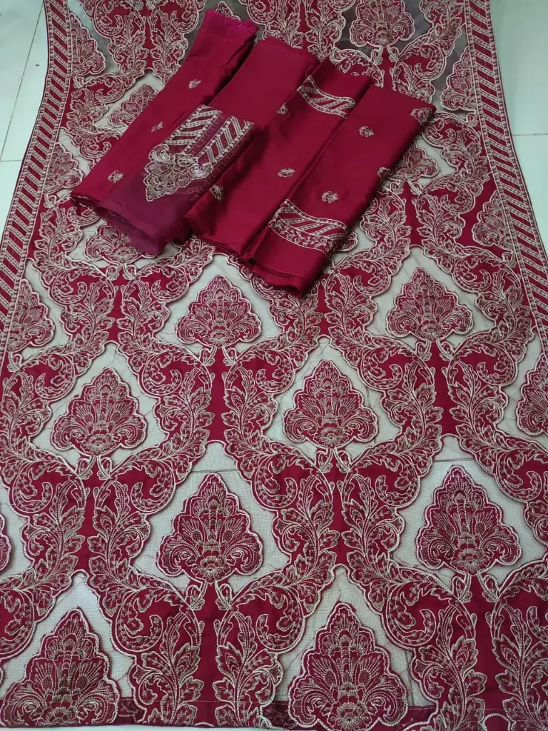 Dhanak 3 piece embroidered suit 8