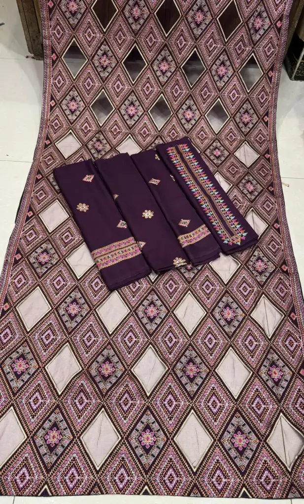 Dhanak 3 piece embroidered suit 10