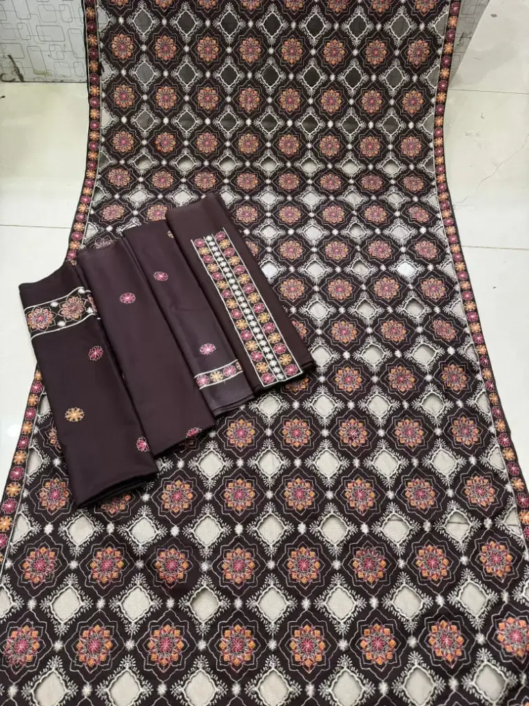 Dhanak 3 piece embroidered suit 2