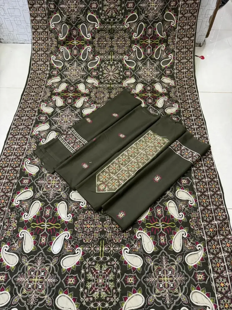 Dhanak 3 piece embroidered suit 14