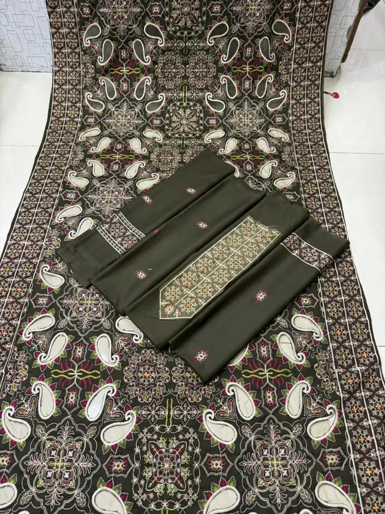 Dhanak 3 piece embroidered suit 16