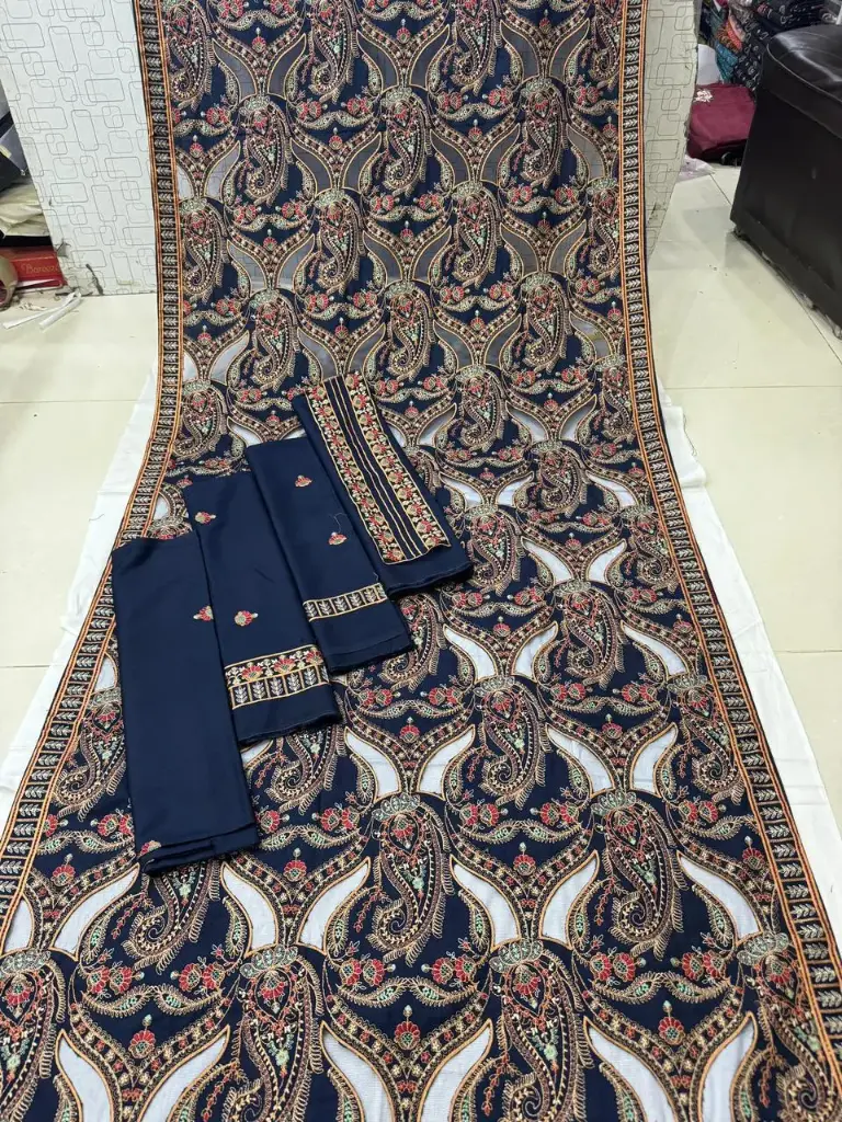 Dhanak 3 piece embroidered suit 17