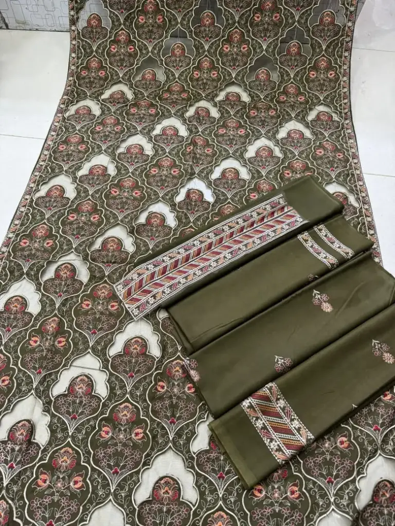 Dhanak 3 piece embroidered suit 5